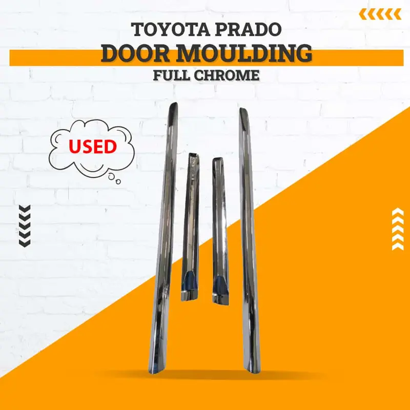 Used Toyota Prado Door Moulding Full Chrome Version 2 2009 - 2021 - Rough Condition 1