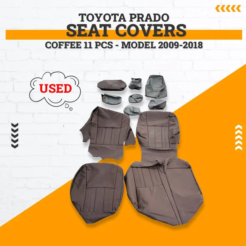 Used Toyota Prado Seat Covers Coffee 11 Pcs 2009 - 2018 1