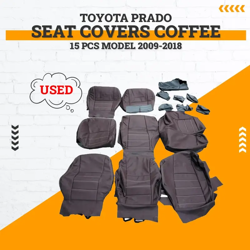 Used Toyota Prado Seat Covers Coffee 15 Pcs 2009 - 2018 1