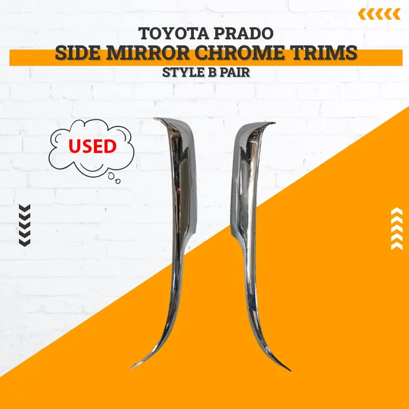 Used Toyota Prado Side Mirror Chrome Trims Style B Pair 2009 - 2019 - Rough Condition 1