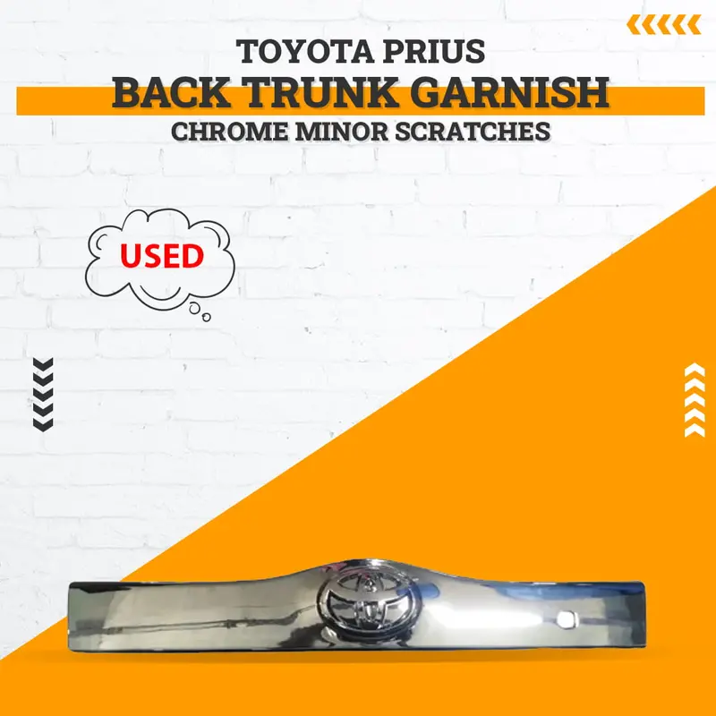 Used Toyota Prius Back Trunk Garnish Chrome Minor Scratches 2016-2021 1