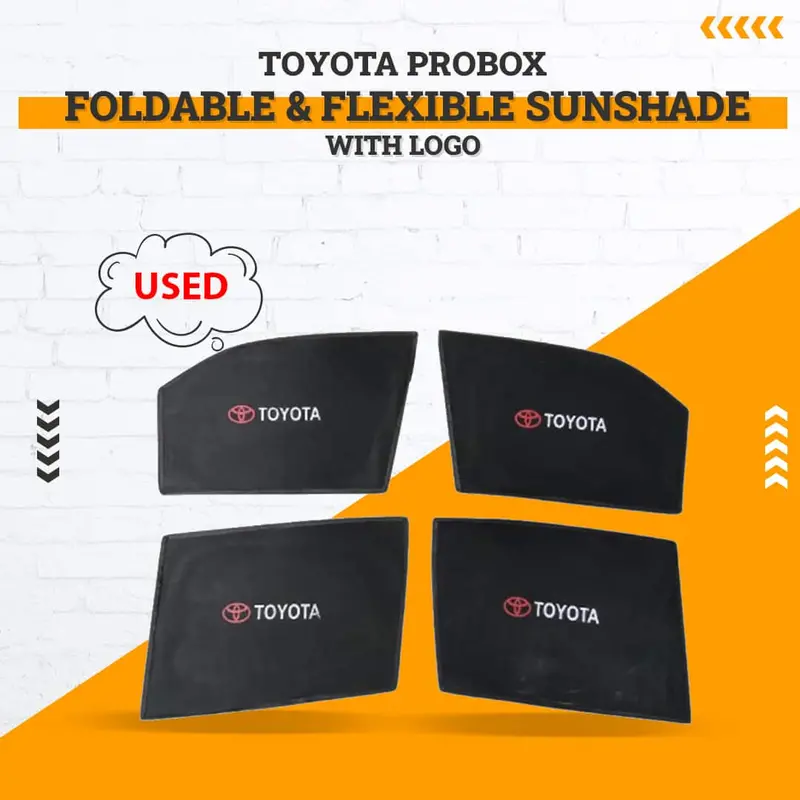 Used Toyota Probox Foldable & Flexible Sunshade With Logo 2002-2018 - (Rough Condition) 1