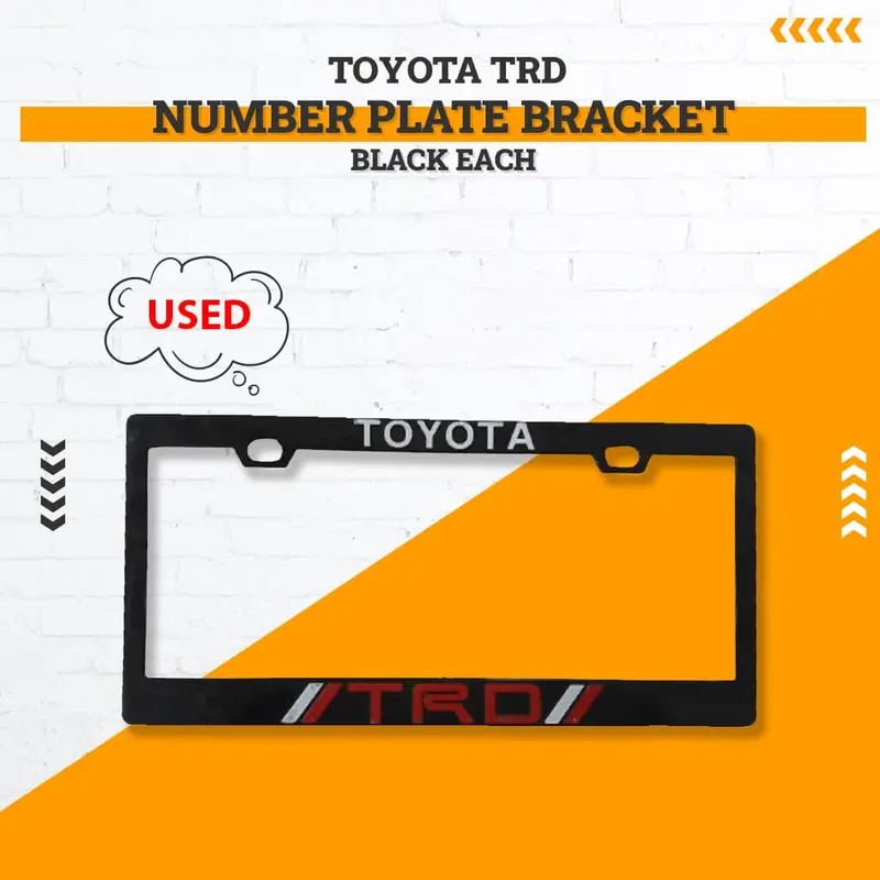 Used Toyota Trd Number Plate Bracket Black Each - Each Rough Condition 1