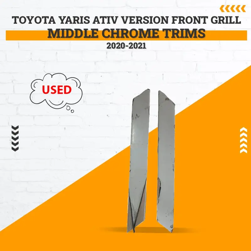 Used Toyota Yaris Ativ Version Front Grill Middle Chrome Trims 2020-2021 - (Rough Condition) 1