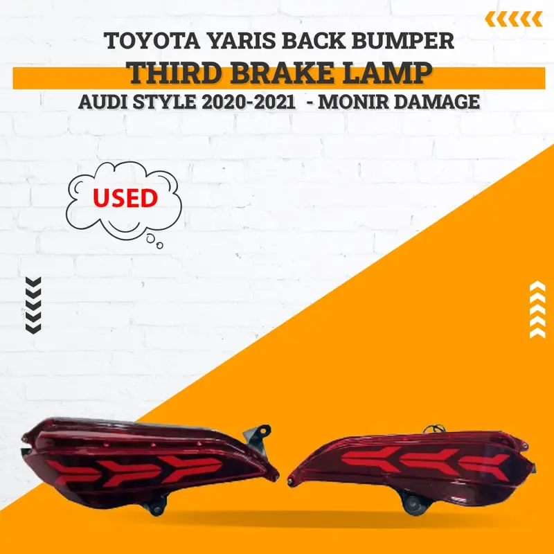 Used Toyota Yaris Back Bumper Third Brake Lamp Audi Style 2020-2021  - Monir Damage 1