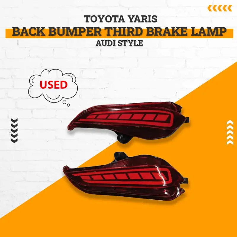 Used Toyota Yaris Back Bumper Third Brake Lamp Audi Style (Bl-58) - Damage 1
