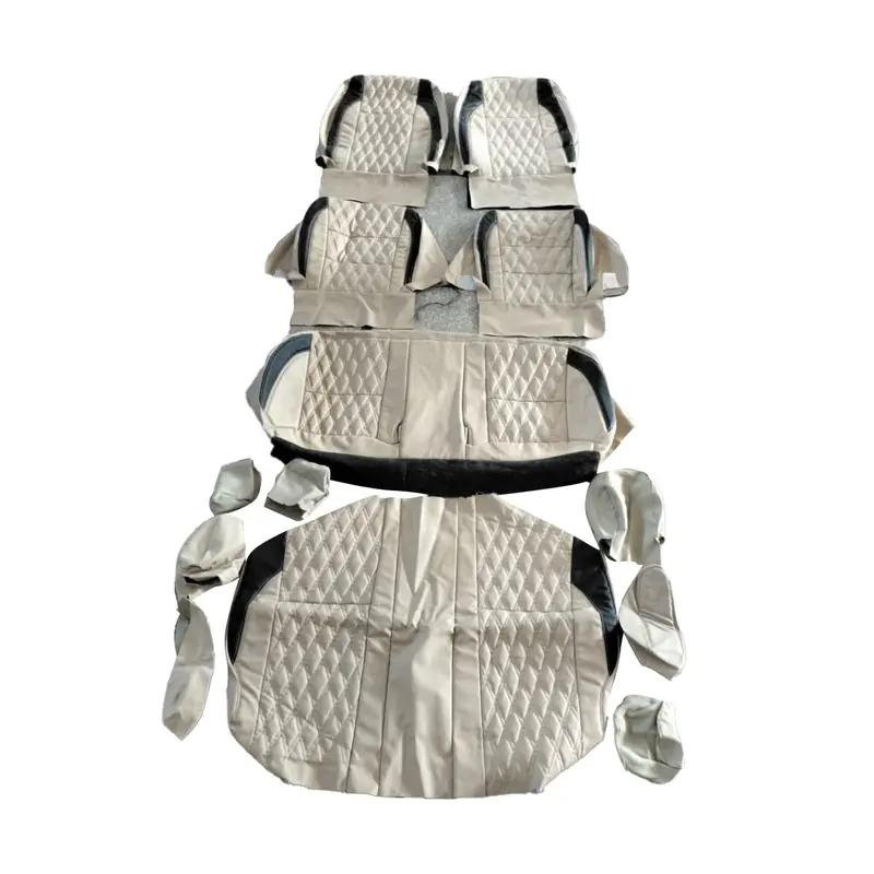 Used Toyota Yaris Diamond With Hockey Design Seat Covers 2020-2024 - Beige With Black 13 Pcs 2