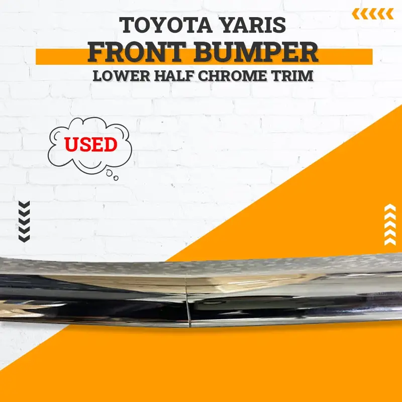 Used Toyota Yaris Front Bumper Lower Half Chrome Trim - Model 2020-2021 1