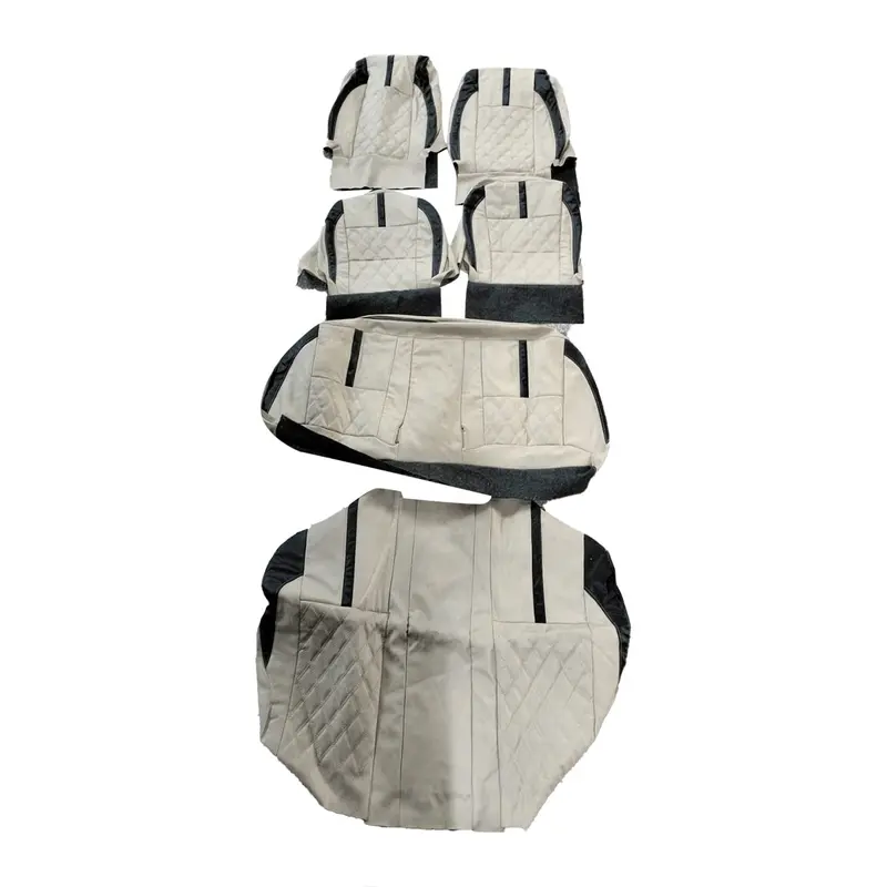 Used Toyota Yaris Hockey Design Seat Covers With Diamond Style - Beige With Black 6 Pcs - Model 2020-2024 2