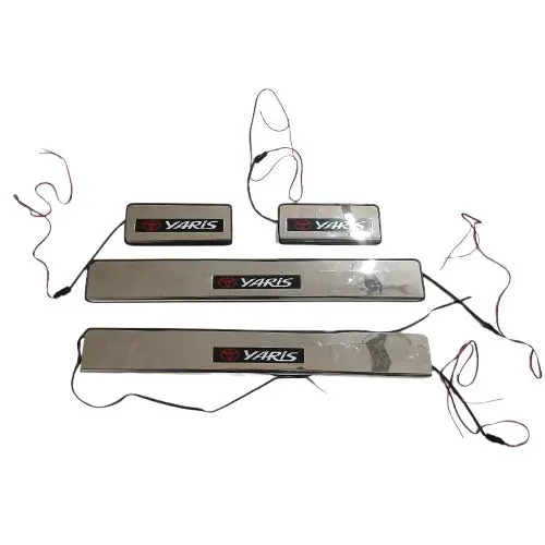 Used Toyota Yaris Metal Led Sill Plates / Style B- 2020-2021 - (Rough Condition Scratches) 2