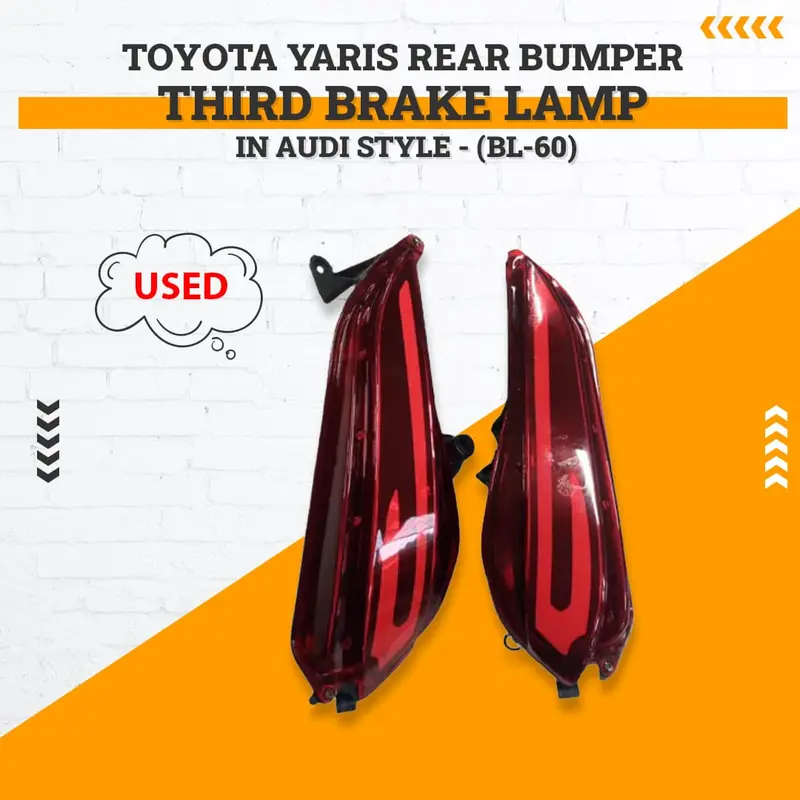 Used Toyota Yaris Rear Bumper Third Brake Lamp In Audi Style - (Minor Damage And Led Not Working) (Bl-60) 1