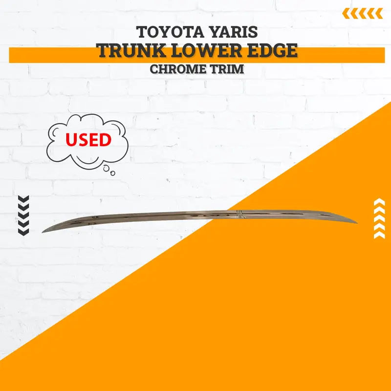 Used Toyota Yaris Trunk Lower Edge Chrome Trim 2020 - 2021 - Rough Condition 1