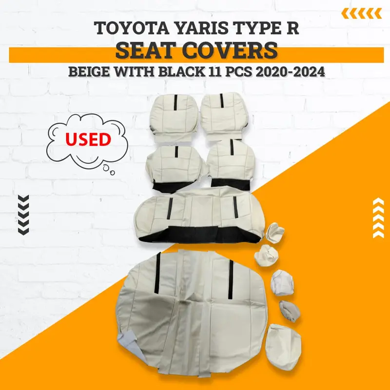 Used Toyota Yaris Type R Beige With Black Seat Cover 11 Pcs 2020-2024 1