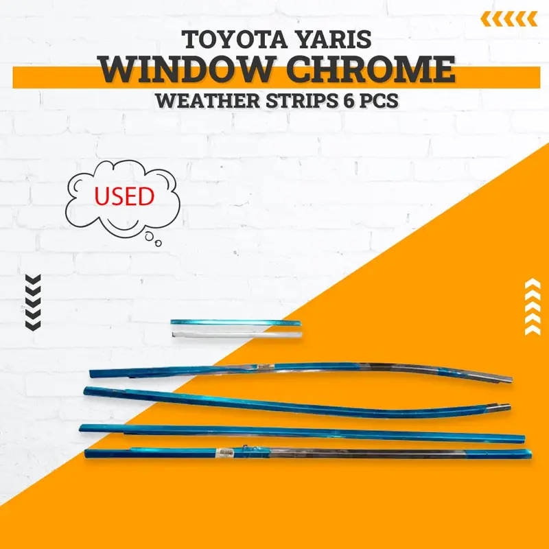 Used Toyota Yaris Window Chrome Weather Strips 6 Pcs - Model 2020-2021 1