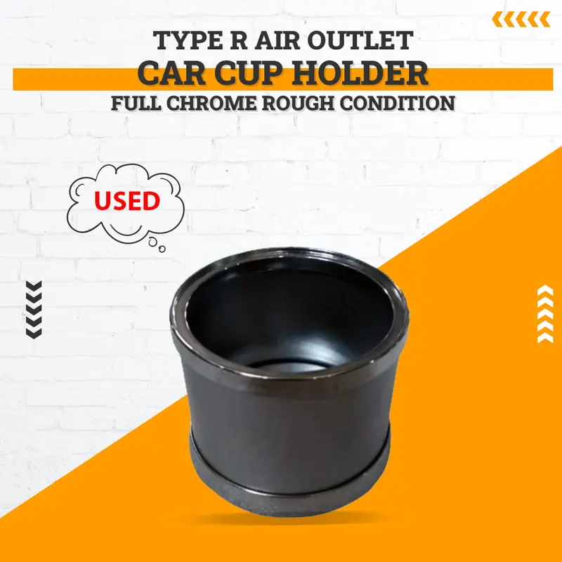 Used Type R Air Outlet Car Cup Holder Full Chrome Rough Condition 1