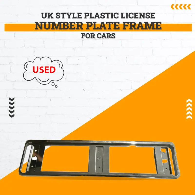 Used Uk Style Plastic License Number Plate Frame - (Minor Damage) 1