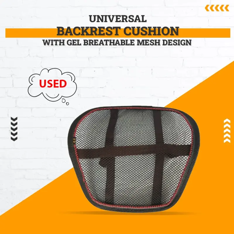 Used Universal Backrest Cushion With Gel Breathable Mesh Design - Each - Without Gel (Rough Condition) 1