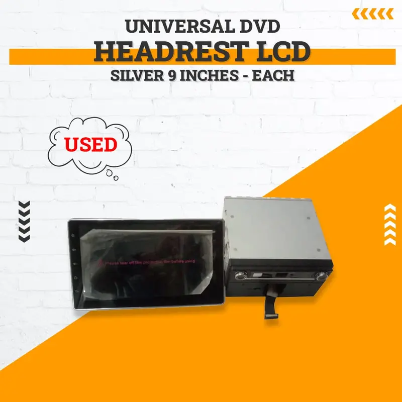 Used Universal Dvd Headrest Lcd Silver 9 Inches - Each 1