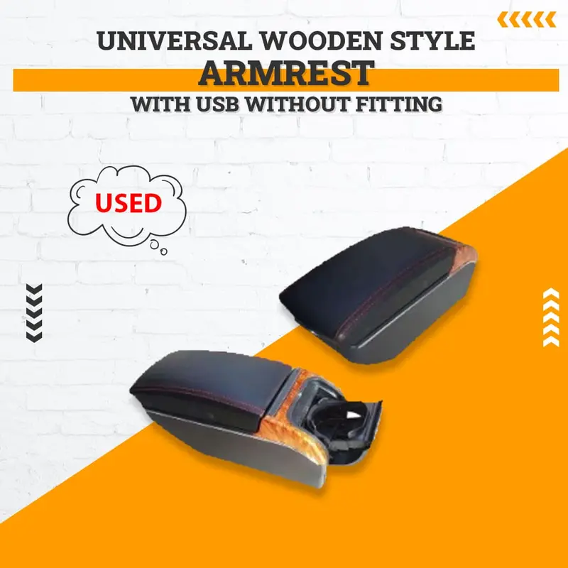 Used Universal Wooden Style Armrest With Usb Without Fitting 1