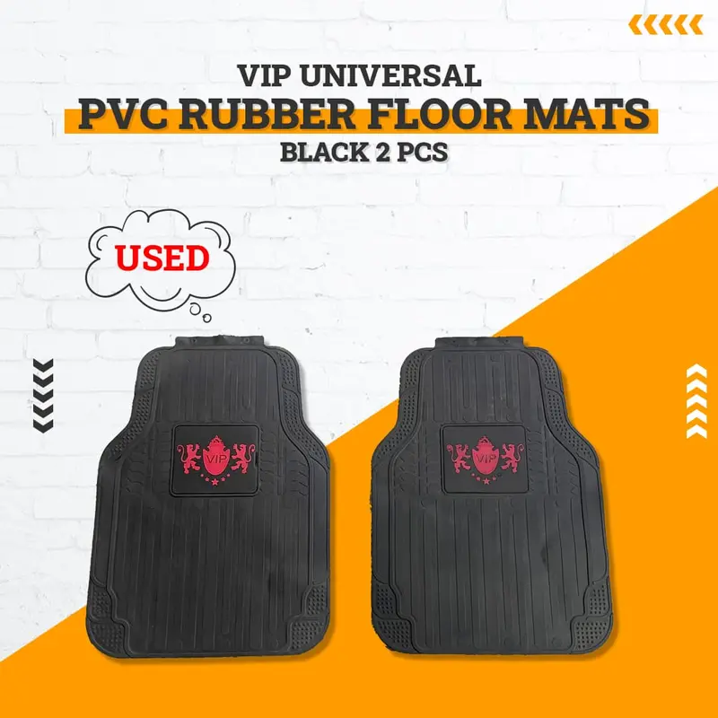 Used Vip Universal Pvc Rubber Floor Mats Black 2 Pcs 1