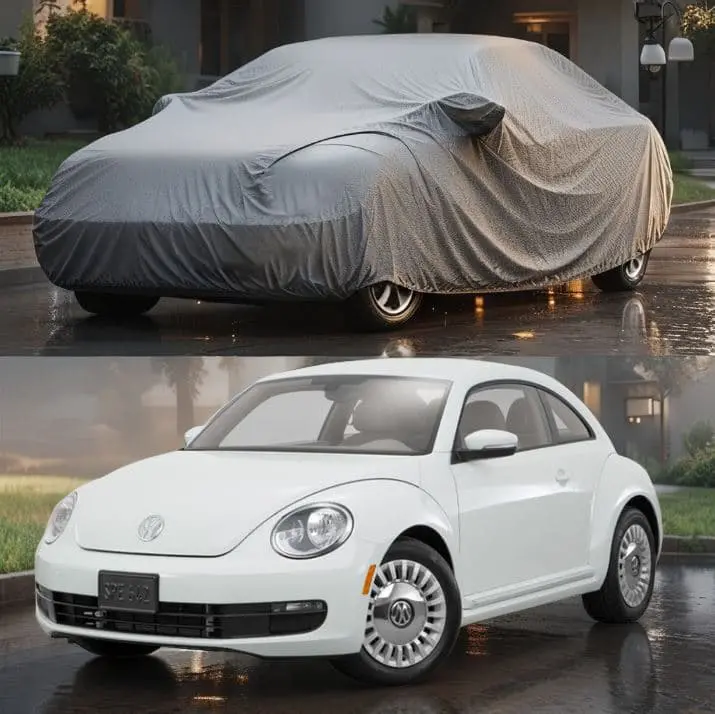 Volkswagen Beetle Maximus Non Woven Car Top Cover 1998 - 2011 - - Scratchproof And Waterproof - Without Belt 1