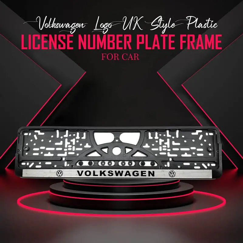 Volkswagen Logo Uk Style Plastic License Number Plate Frame - For Car 1