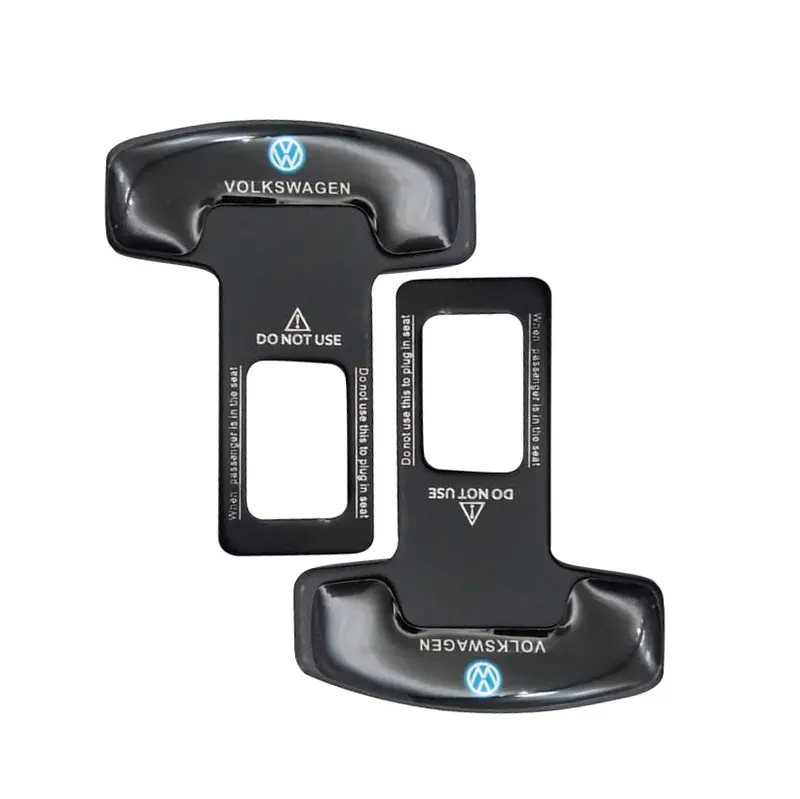 Volkswagen Mini Seat Belt Clip Metal Black - Pair 2