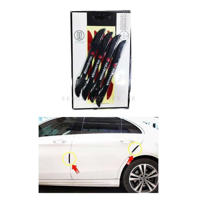 Volkswagen Slim Style Door Guard Protectors - Black - Edge Protection Anti-Scratch Buffer Strip 2