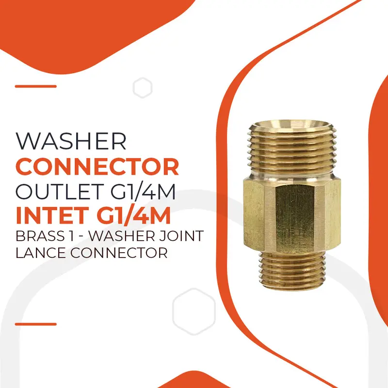 Washer Connector Outlet G1/4M Intet G1/4M Brass 1 - Washer Joint | Lance Connector 1