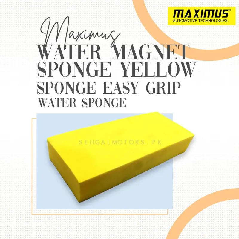 Water Magnet Sponge Yellow - Sponge Easy Grip | Car Wash Sponge | Car Duster | Absorb Water Sponge 1
