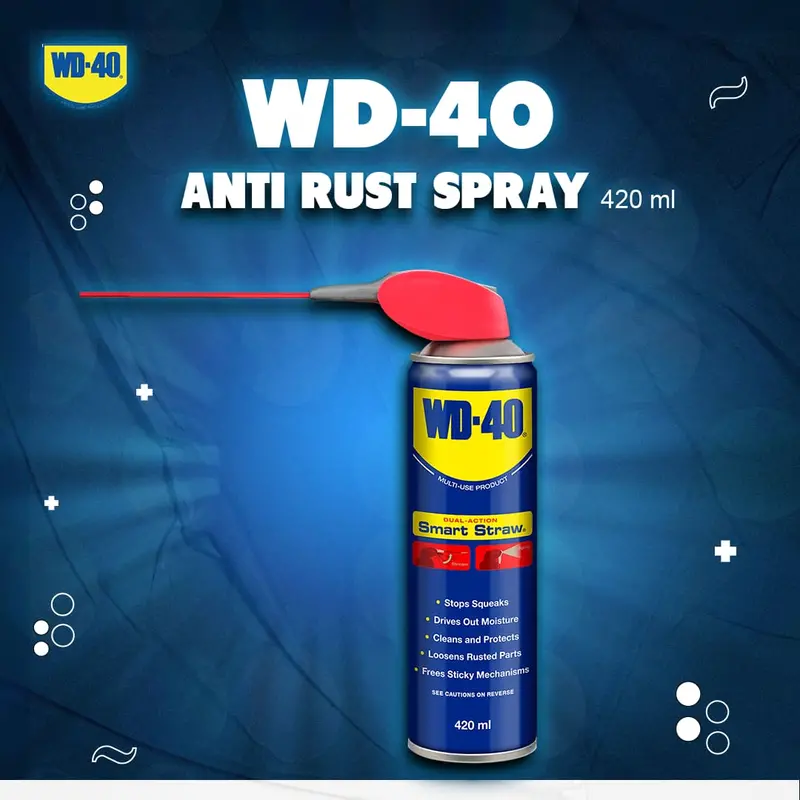 Wd40 Anti-Rust Lubricant Smart Straw 420 Ml - Penetrating Oil And Water-Displacing Spray 1
