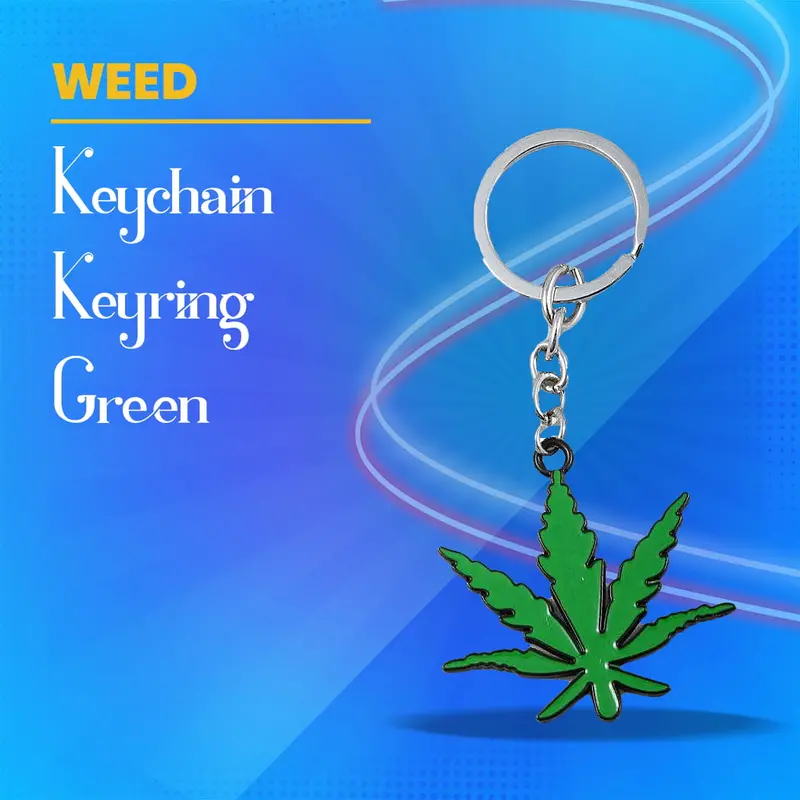 Weed Keychain Keyring Green 1