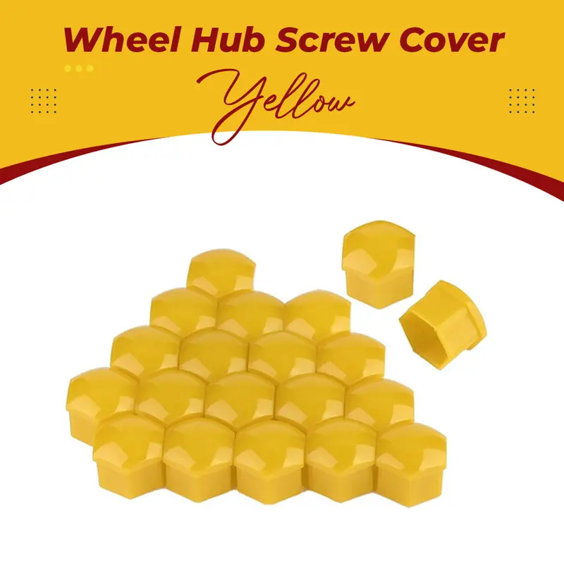 Wheel Hub Screw Cover - Yellow - Wheel Nuts Covers Protective Bolt Caps Car Styling Hub Screw Protector 1