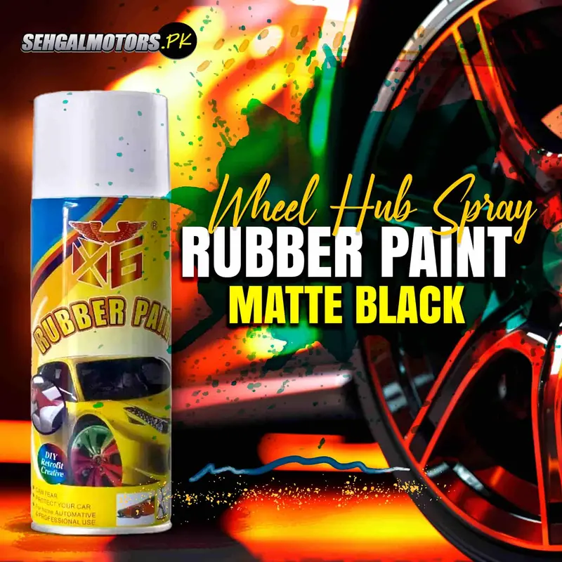 Wheel Hub Spray Rubber Paint - Matte Black 1