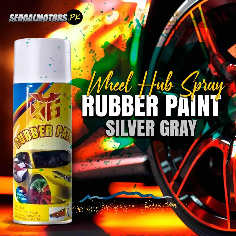 Wheel Hub Spray Rubber Paint - Silver Gray 1