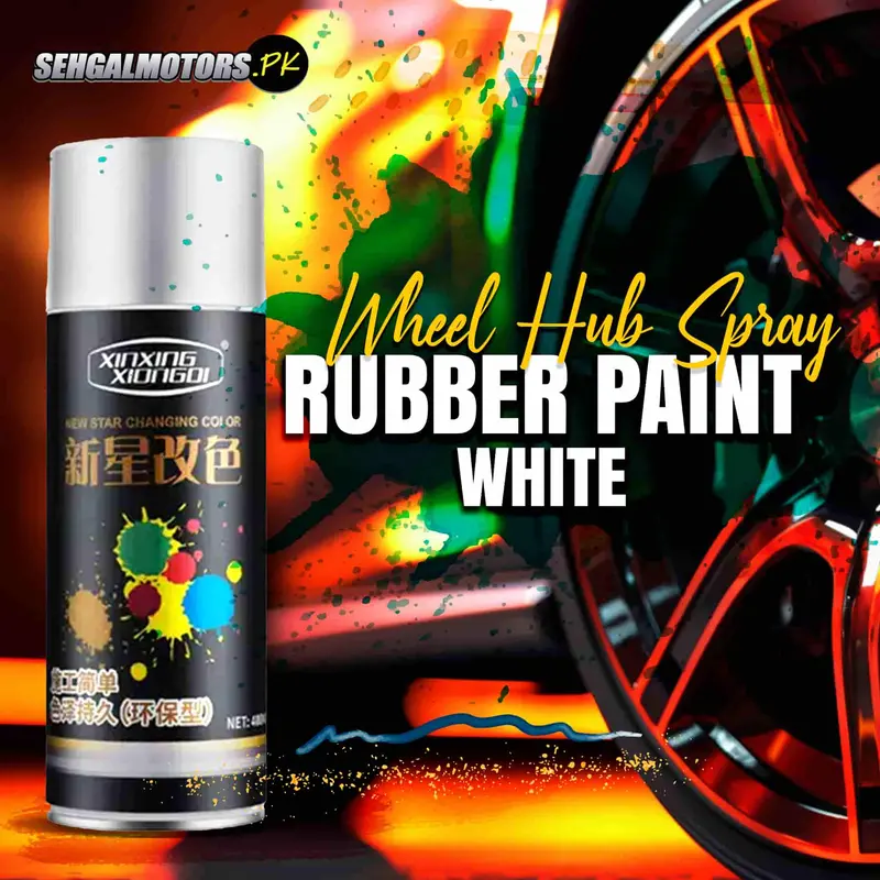 Wheel Hub Spray Rubber Paint - White 1
