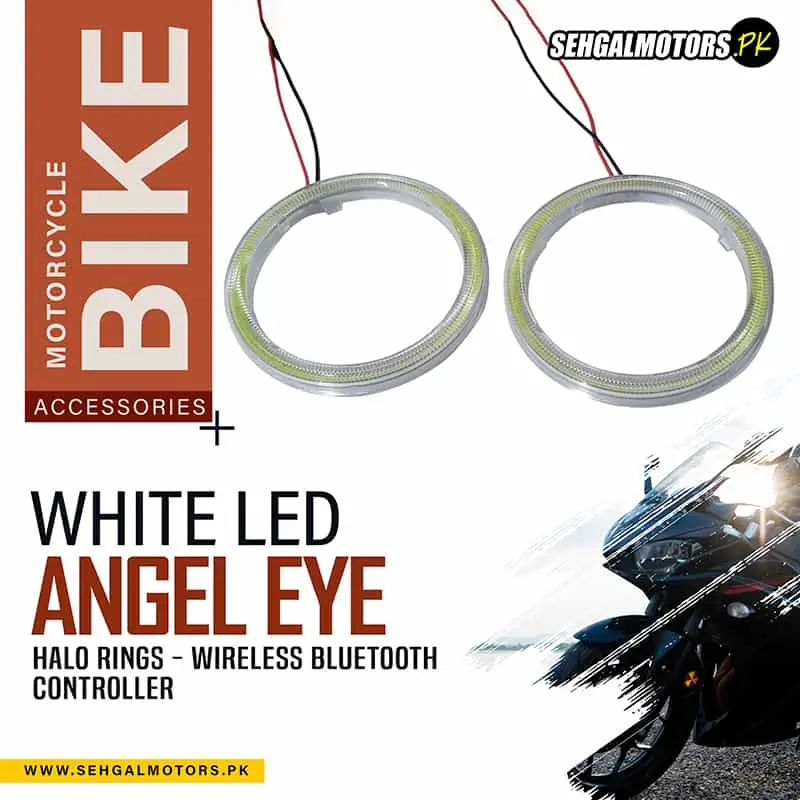 White Led Angel Eye Halo Rings - Wireless Bluetooth Controller - Stylish Car Headlight Accent Lighting 1