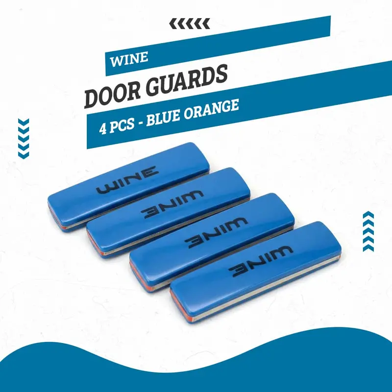 Wine Door Guards 4 Pcs - Blue Orange - Edge Protection Anti-Scratch Buffer Strip 1