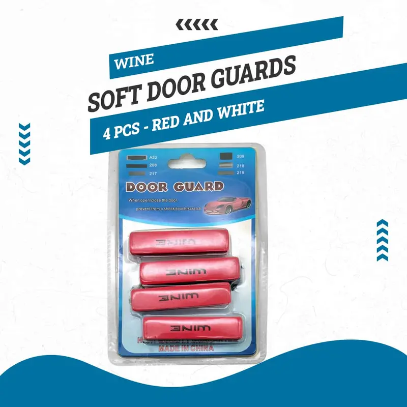 Wine Soft Door Guards 4 Pcs - Red And White - Edge Protection Anti-Scratch Buffer Strip 1