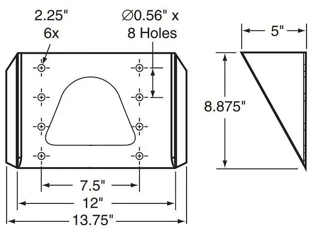 Wing Plate Leg Doubler Bracket Rs Ut3-1103-123 1