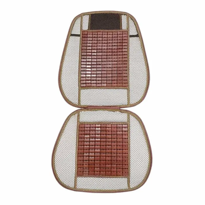 Wooden Beads Car Seat With Back Cushion 2 In 1 Brown 2