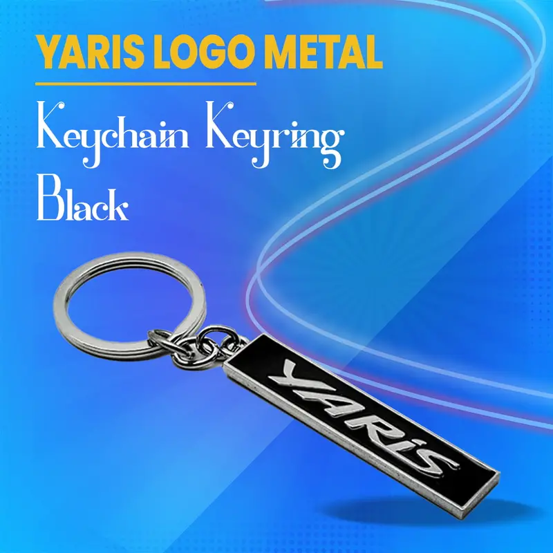 Yaris Logo Metal Keychain Keyring - Black 1