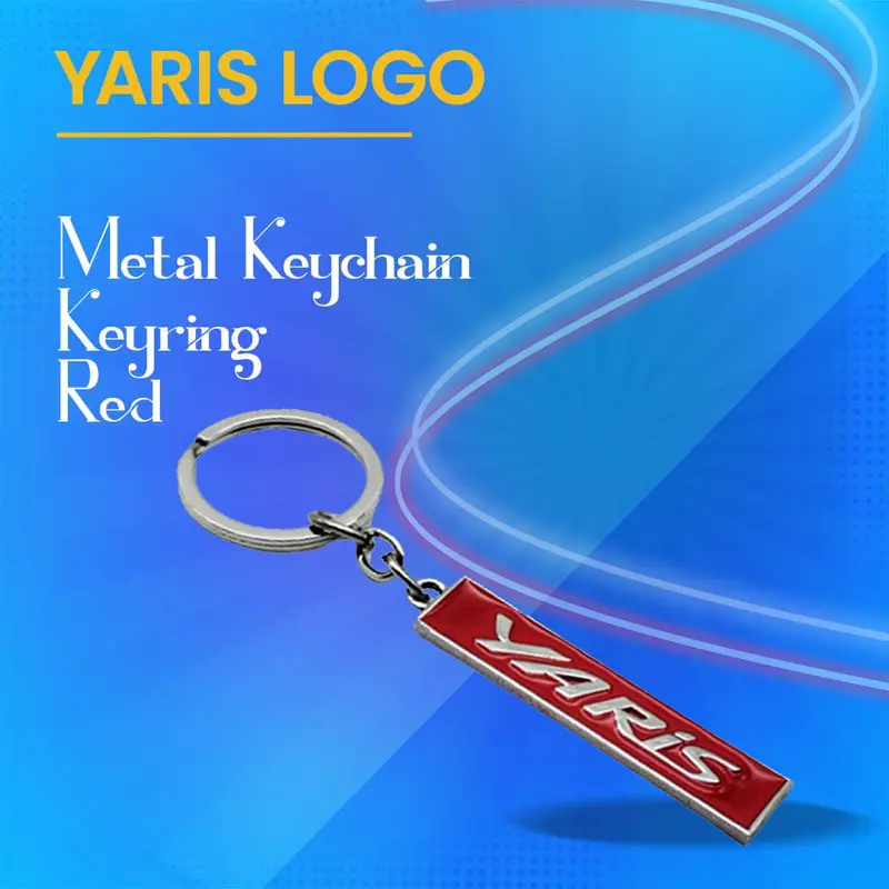 Yaris Logo Metal Keychain Keyring - Red 1