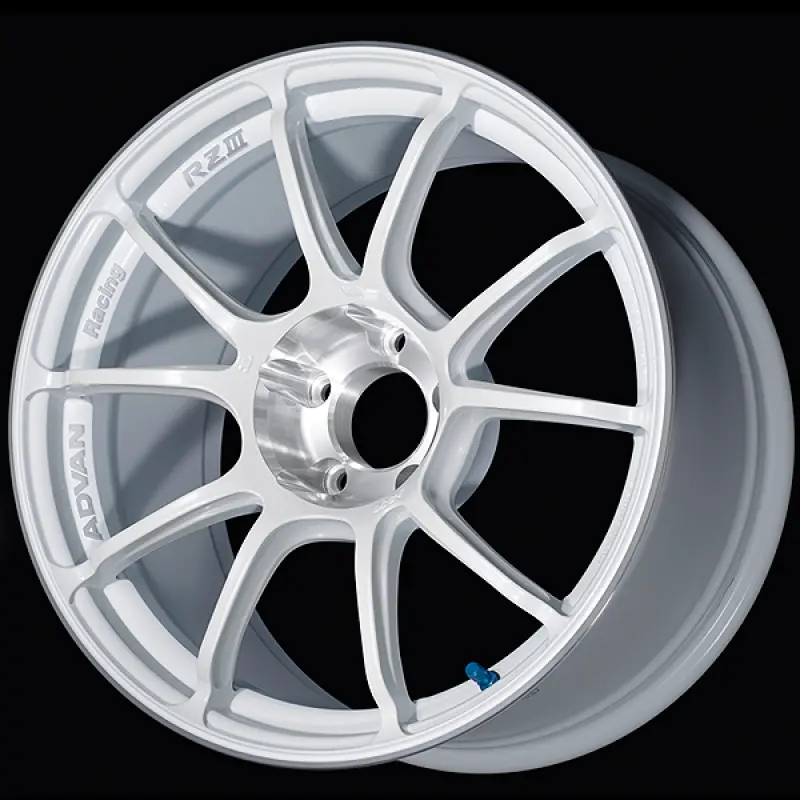 Advan Rziii Racing Wheel – 18X7.5", +47 Offset, 5X114.3 Bolt Pattern, 73Mm Center Bore, Racing White Metallic & Diamond Cut Finish 1