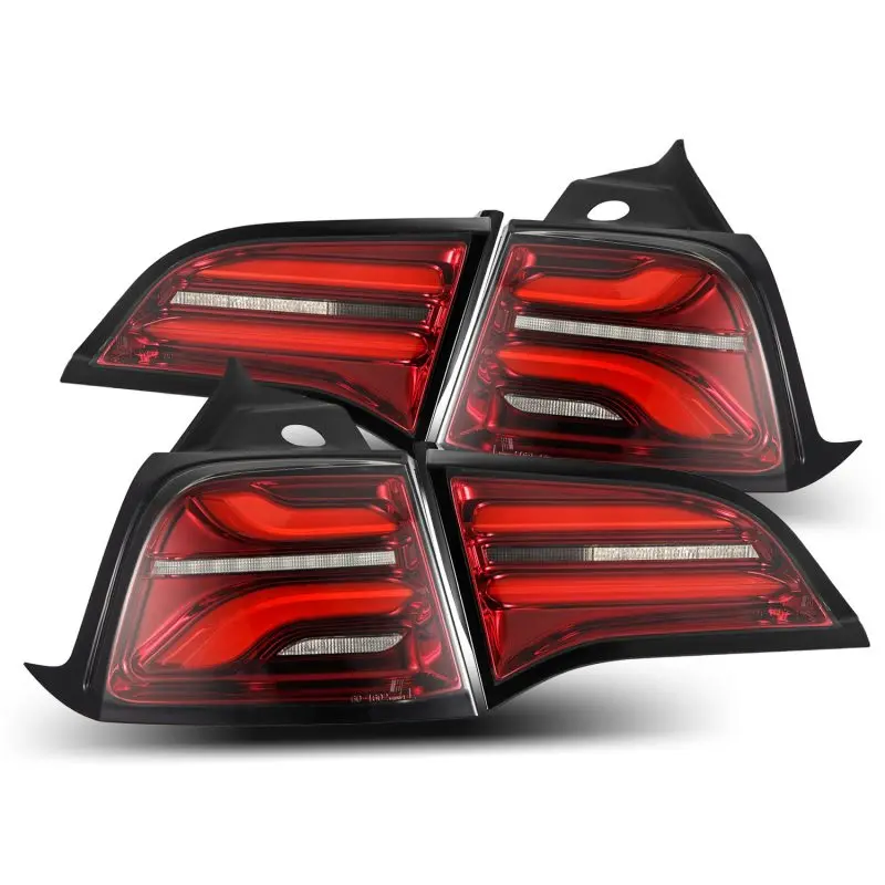 Alpharex Pro-Series Led Tail Lights For Tesla Model 3 (2017–2022) – Red Smoke Lens With Sequential Turn Signals 1
