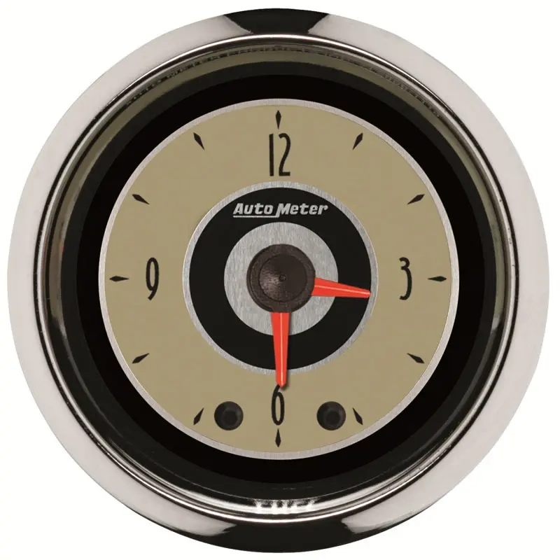 Autometer Analog Gauge Clock – 2-1/16" Dial, 12-Hour Format, Cruiser-Style Housing 1