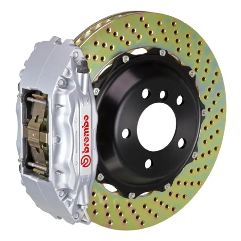 Brembo 00-06 Suburban Rear Gt Bbk 4 Piston Cast 2Pc 355X32 2Pc Rotor Drilled-Silver 1