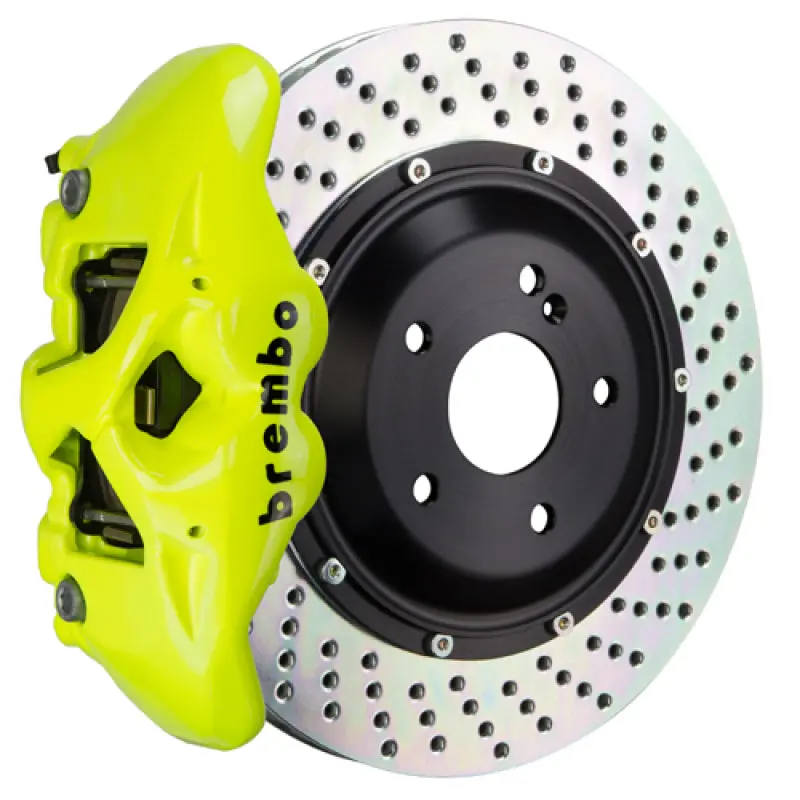 Brembo 19-22 A-Class (Excl Amg) Fr Gt Bbk 6Pis Cast 365X34 2Pc Rotor Drilled-Fluo. Yellow 1