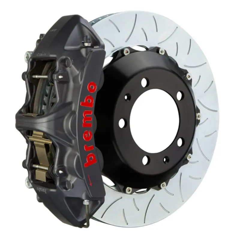 Brembo Front 6-Piston Big Brake Kit For 2019–2022 Mercedes-Benz A-Class (Non-Amg) – 380Mm Slotted Two-Piece Rotors, Type 3 Black Calipers 1