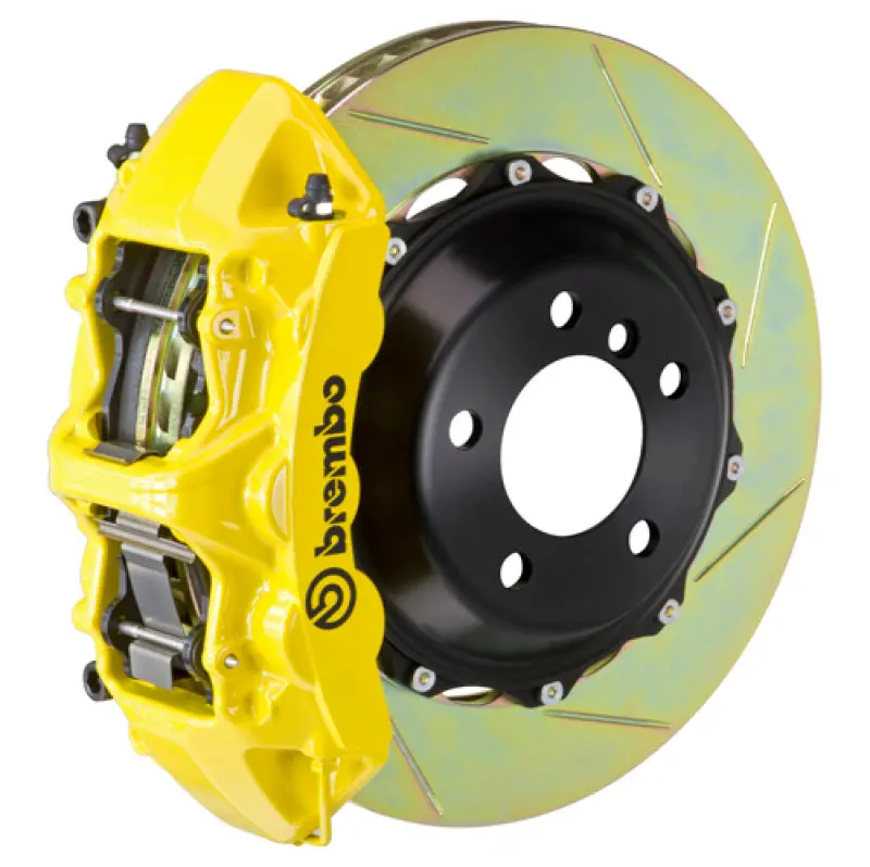 Brembo Front Gt Big Brake Kit For 2007–2008 Infiniti G35/G35S Sedan – 6-Piston Calipers, 380X32Mm Two-Piece Slotted Rotors (Yellow Finish) 1